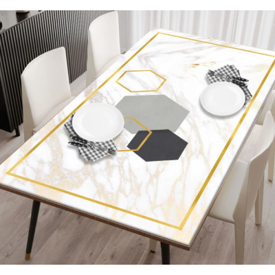 Біла скатертина для кухні та їдальні на замовлення "White marble", 60*90 см Біла скатертина для кухні та їдальні на замовлення "White marble", 60*90 см